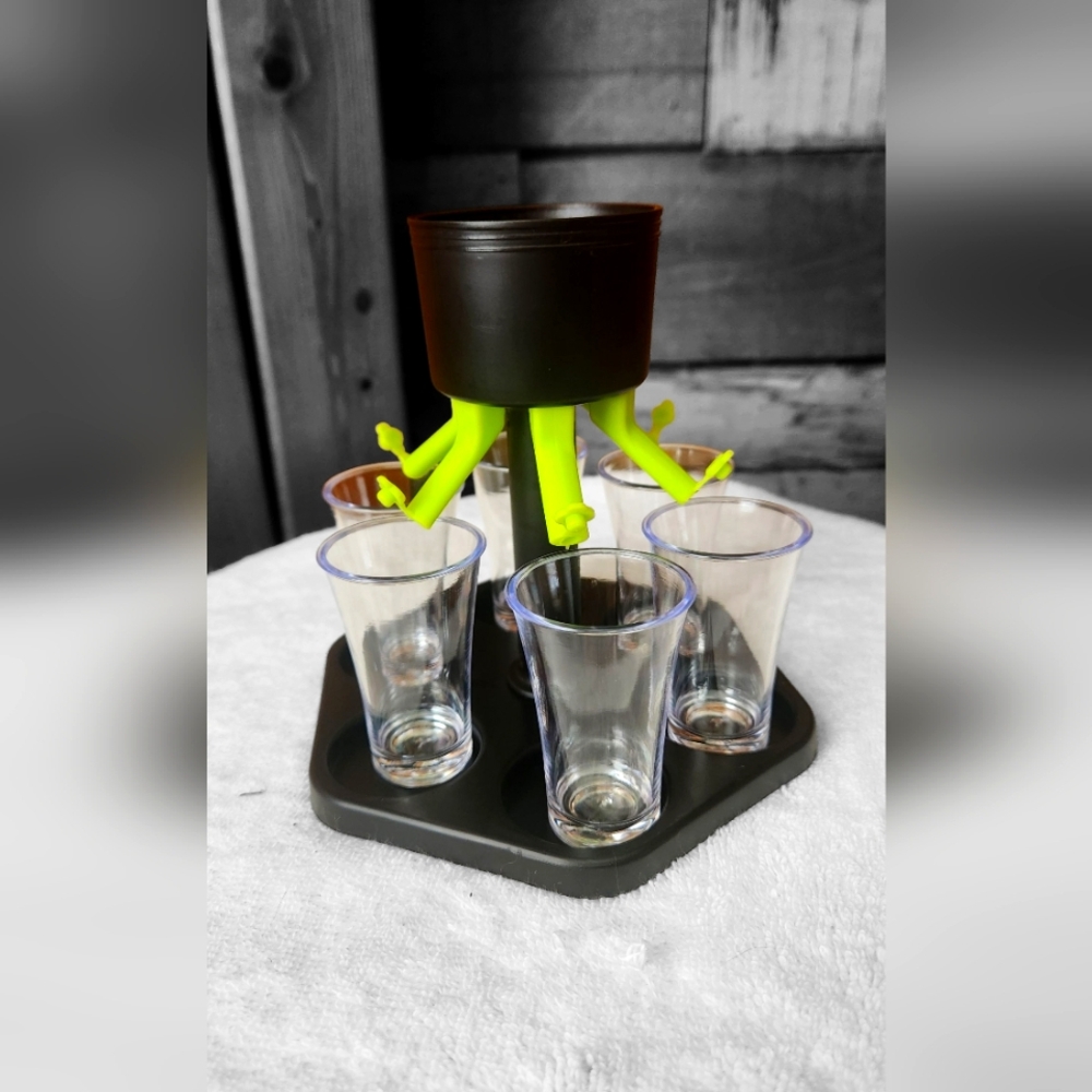 Shot Wave Drink Dispenser Tray- Serves 6 Shots At One Time. NIB